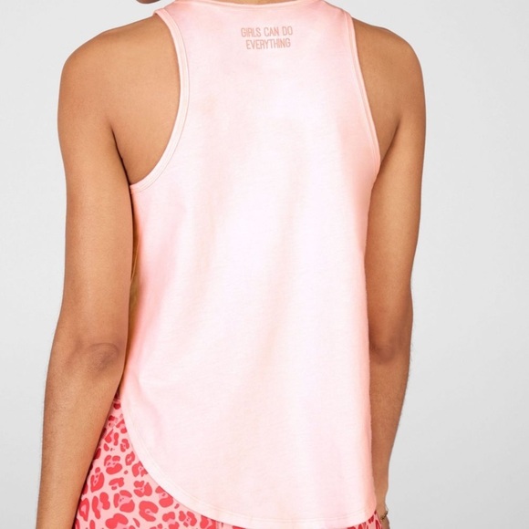 FABLETICS Lisa Jersey Tank “Girls Can Do Everything” Pink Size Medium New - Picture 8 of 8